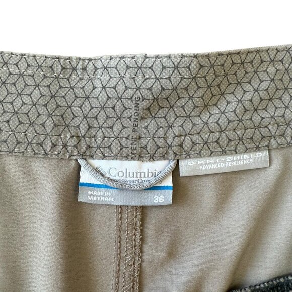 Columbia Global Adventure Shorts Mens 36 Lightweight Stretch Omni Shield Tan - Picture 6 of 7